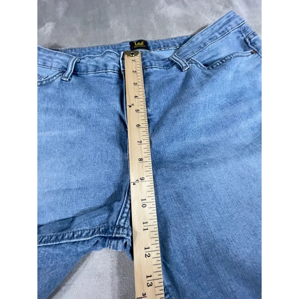 Lee Denim Shorts Women 18M Blue Raw Hem Bermuda Stretch Jean Shorts